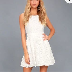 Lulu’s white lace skater dress